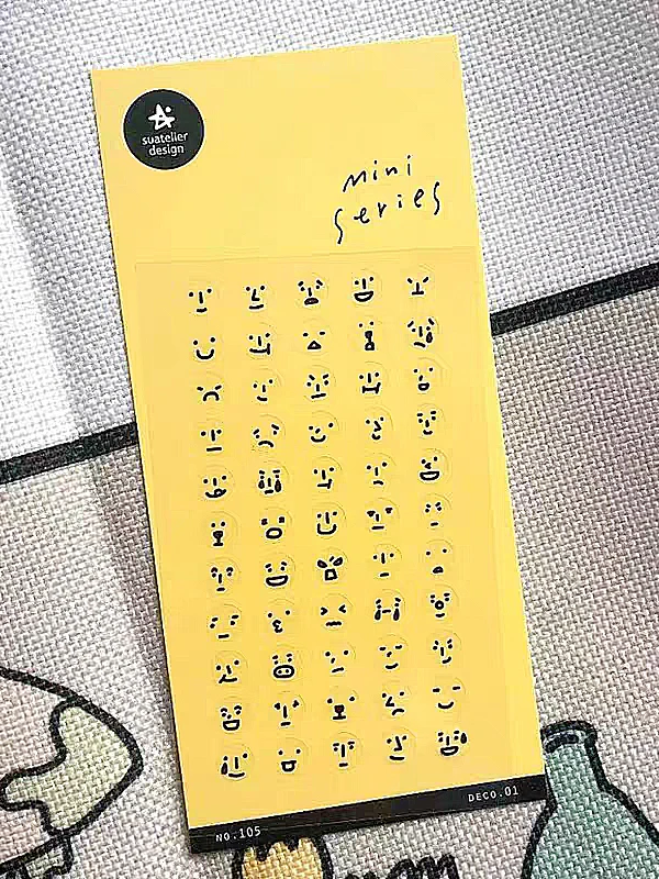 防水ミニステッカーは絵文字風デザインで手帳やデコレーションに最適