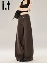 ヴィンテージデザインのデコンストラクションデニムパンツ【女性用・アメリカンスタイル ・ワイドフィット】