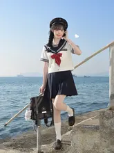 セーラー服 レディース 半袖 夏服 白三本 2点セット 本格派 トラディショナル