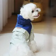 犬用レインコート【カラー切替・四足タイプ・防水・ペット用】