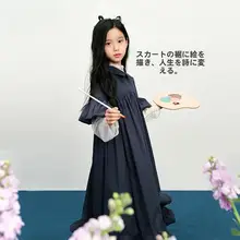 ワンピース キッズ ガールズ フライングスリーブ プレッピースタイル ヴィンテージ ハイウエスト ロング丈 フォーマルドレス きれいめ 秋