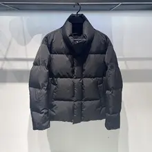 メンズ ダウンジャケット【短丈・ブラック・立ち襟・カジュアルデザイン・極上の柔らかさ】