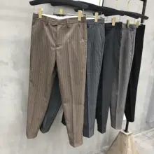 ストライプデザインのテーパードパンツ【メンズ・カジュアル・快適な着用感】（セットアップ対応）