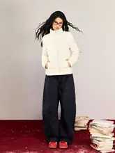 アメリカンレトロウォッシュドコットンデニムカーブパンツ