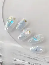 手作りの装飾用アーマー【月光人魚・立体デザイン・大きなストーン付き・ショートタイプ・取り外し可能】
