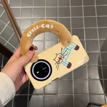 毛羽立つ手提げ型携帯電話ケース【ストラップ付き・防摔・ファー素材】