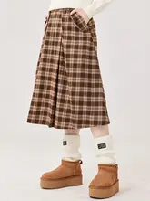 クラシックなチェック柄のハイウエストスカート【秋冬季・アカデミックスタイル・立体裁剪】