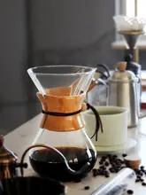 シンプルなデザインの耐熱ガラス製ダブルウォールコーヒーサーバーセット【不織布フィルター付き・家庭用】