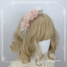 エレガントなパール付きロリータ風ヘッドバンド【手作り・花モチーフ・アクセサリー】