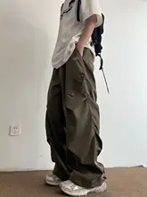 ヴィンテージ風機能性カーゴパンツ【夏用・ストレート・ワイドレッグ・褶皺感】（セットアップ対応）