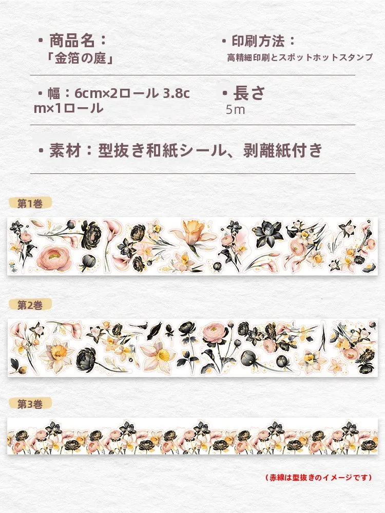 紙工作で華やかさを生み出すには？金箔風花柄和紙テープの選び方と使い方