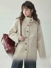 AMUUオリジナル ボア仕立てのスタンドカラーコート【秋冬向け・厚手・暖かい】
