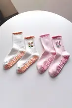 春夏用ヨガソックス【滑り止め・純綿・中筒・フィットネス・プラティス対応】