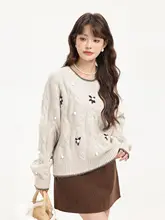 XinmonLee カラーブロックニットセーター【ラウンドネック・秋冬用・カジュアル・スリムフィット】