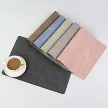 円卓用テーブルマット【シンプルなPU製・防熱・食器用・カラフル】