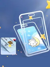 得力 カードケース【透明タイプ・紐付き・学生用・IDカード保護・伸縮機能】
