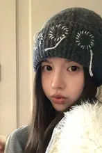 韓国シリーズ ニッチ ニットキャップ 大きな頭囲が小顔を示す