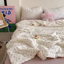 清新なデザインのダブルレイヤーコットンサマーブランケット【全棉・二人用・極上の柔らかさ】（セットアップ対応）