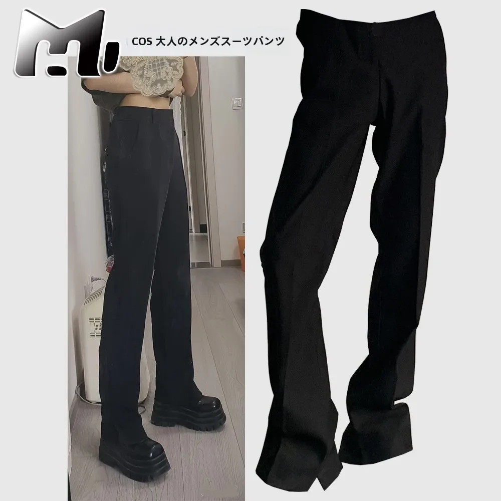 男性用コスプレスーツパンツ【夜神月デザイン】：死亡笔记COSに最適なフレアスリットパンツの選び方