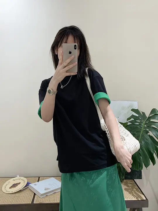 カラーコンビネーションのルーズTシャツ【三色展開・絶妙なスタイル】