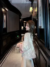 重工刺繍の真 silk 外套【国風・半透明・レトロデザイン】