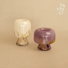 フレンチスタイルのカラフルガラス花瓶【高級感あるインテリア・テーブルデコレーション用】