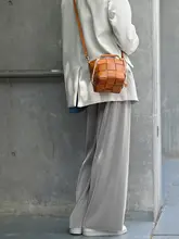 レトロかわいい牛革バケットバッグ野菜かごマザーバッグ