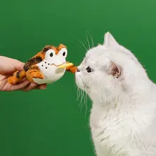 ZEZE 猫じゃらし おもちゃ カエル 音が鳴る マタタビ入り リアル 子猫 歯固め 一人遊び 解消 「zeze」