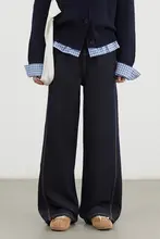 ハイウエスト ストレートデニムパンツ【クラシックデザイン・広がる腿・冬用】