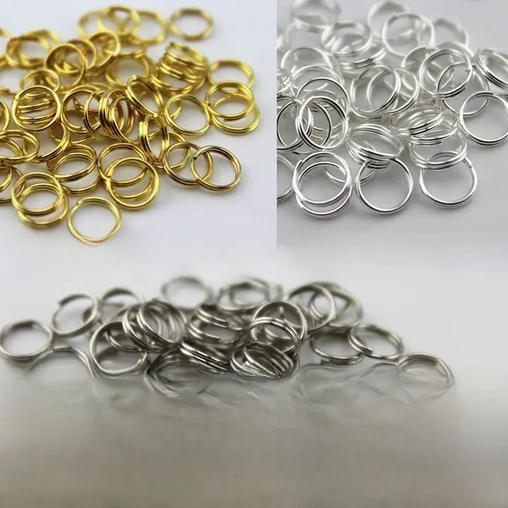 5～10mm 小型ダブルリング キーホルダー用金属リング【アクセサリー用・ステンレス製】