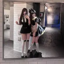 黒のサスペンダー付きスカートパンツ【ウエスト絞り・タンクトップ  デザイン・アメリカンスタイル】（セットアップ対応）