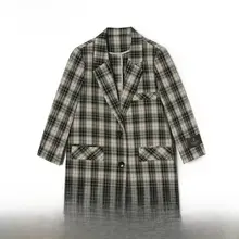 ツイード風チェック柄テーラードジャケット【シングルボタン・女性用】