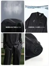 春秋用アイスシルク長袖カップルパジャマ【ストライプデザイン・高級感・メンズホームウェア】（セットアップ対応）