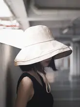 女性用 薄手の大きなつばの漁師帽【UVカット・折りたたみ可能・夏用】