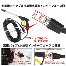 洗車機用高圧防爆ホース【汎用水管接続アダプタ・多機能洗車ガン】