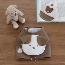 全棉製の犬用胸部ハーネス【カートゥーンデザイン・外出用・帽子付き】（セットアップ対応）