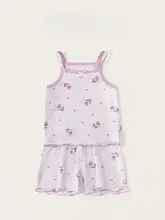 夏用可愛い子供用パジャマ【プリントデザイン・キャミソール・ショートパンツ・家庭用】（セットアップ対応）