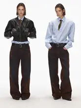 デザインが魅力！ストライプ柄のカジュアルシャツ【ウエストシェイプ・取り外し可能なパッド付き】