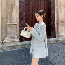 清涼感あるミントグリーンのゆったりとした薄手ジャケット【レディース・秋春用・シルエット美人】