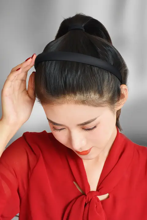 男性用スポーツヘアバンド【ブラック・無痕設計・プラスチック製・ヘアスタイル保持用】