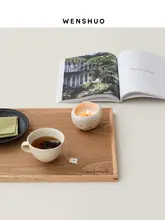 WENSHUO 木製トレー【和風・一人用・ティー&コーヒー用・収納トレー】