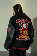 刺繍入りウール混春秋用ジャケット【アメリカンスタイル・赤・厚手】（セットアップ対応）