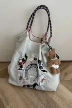バルチェーン刺繍エコバッグ【馬デザイン・大容量・学生・通勤用】