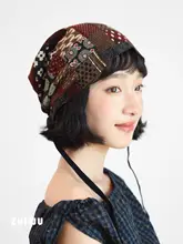 春夏用 ヴィンテージ風プリント キャップ【トレンドスタイル・丸いデザイン】