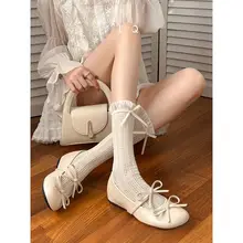 羊皮製 フラットシューズ【白・マリ―ジェン・春秋用・カジュアルデザイン】