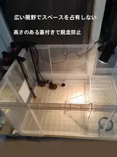 透明プラスチックアクアリウムボックス【家庭用・魚とカメの飼育に最適・逃げ防止デザイン】