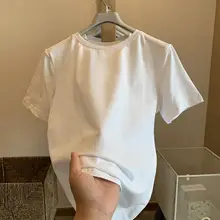 極上の柔らかさの白Tシャツ【レディース・夏用・コットン・短袖・スリムフィット・ベーシックデザイン】