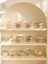 tutu 手作り陶器製 コーヒーカップ【高品質・マグカップ・家庭用・朝食用】