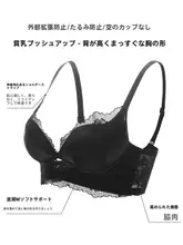 絶妙なボディラインを演出！セクシーなレースのブラジャーとパンティ【小胸集約・防止下垂・秋冬用】（セットアップ対応）