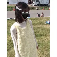 極上の柔らかさのエコファー素材 背心ワンピース【秋冬用・イエロー】